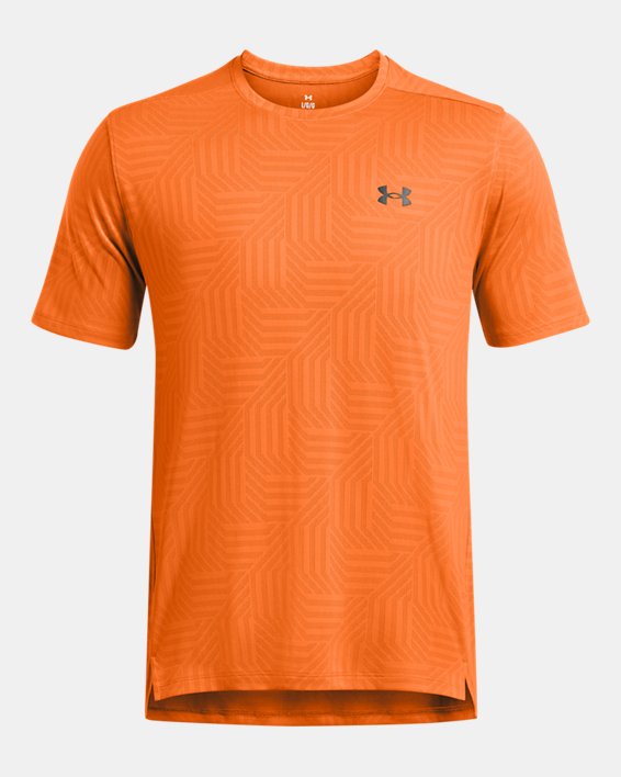 Men's UA Tech™ Vent Geotessa Short Sleeve, Orange, pdpMainDesktop image number 3